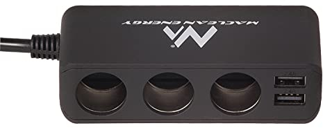 Maclean MCE117 Auto Ladegerät Voltmeter Zigarettenanzünder Steckdosen Verteiler 3-Fach Steckdose 4xUSB 4,8A 5V KFZ (Zigarettenanzünder-Verteiler)