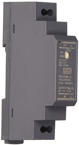 MEAN WELL Netzteil 12W 5V 2,4A ; MeanWell HDR-15-5 ; DIN-Rail Trafo, Schwarz