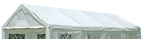 DEGAMO Ersatzdach Dachplane für Profi Partyzelt 4x8 Meter, PVC Weiss 480g/m², incl. Spanngummis …