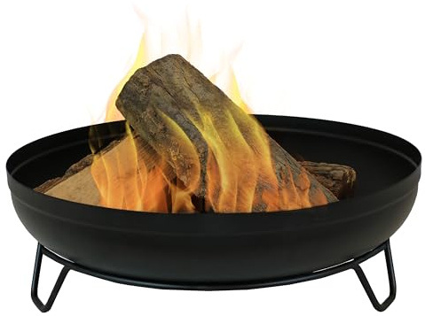 Sunnydaze 23-Inch Small Fire Pit for Patio - Outdoor Wood-Burning Fire Pit Bowl - Black