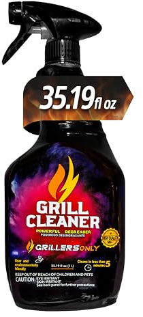 Grill Cleaner Spray & Degreaser | Heavy-Duty Grill Spray for BBQ, Griddles & Cast Iron Cleaner - Professional Outdoor Kitchen Formula - 35.2 fl oz.