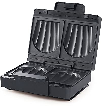 Wilfa EASY MELT Sandwichtoaster – Sandwich Maker mit herausnehmbaren Platten – doppelte Antihaftbeschichtung – auch für XXL Toasts, schwarz