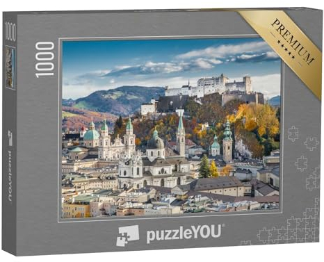 puzzleYOU: Puzzle 1000 Teile „Imposante Stadt Salzburg mit Festung Hohensalzburg, Österreich“ – aus der Puzzle-Kollektion Österreich