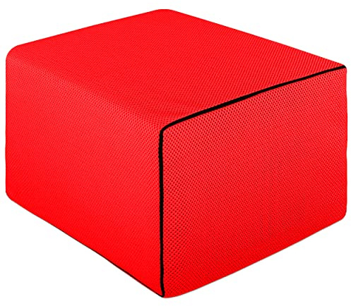 EVERGREENWEB - Pouf Letto con Rivestimento Rosso Sfoderabile trasformabile in Confortevole Materasso Singolo 80x190 WATERFOAM Alto 15 cm Pieghevole 3 Pezzi Multiuso Puff Futon Salvaspazio per Ospiti