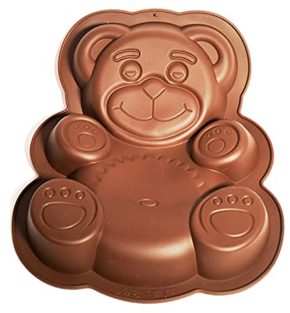 Silver-Stage Moule à gâteau, en silicone, marron, 25,7 x 21,1 x 5,2 cm, pour gâteau, glace, chocolat, pain, dessert, pudding, sans BPA, sans BPA