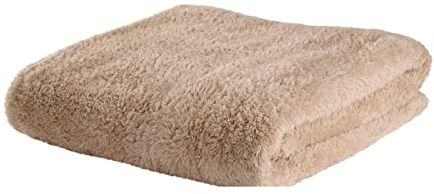 Fleece, gosig filt av mikrofiber, 150 x 200 cm, mikrofiberfilt, överkast, fleecefilt, filt, filt (beige)