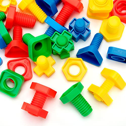 Wisplye Gioco di viti e dadi, cacciavite, set di giocattoli da costruzione, abilità motorie colorate Montessori apprendimento educativo STEM Board per bambini 3 4 5 6 anni
