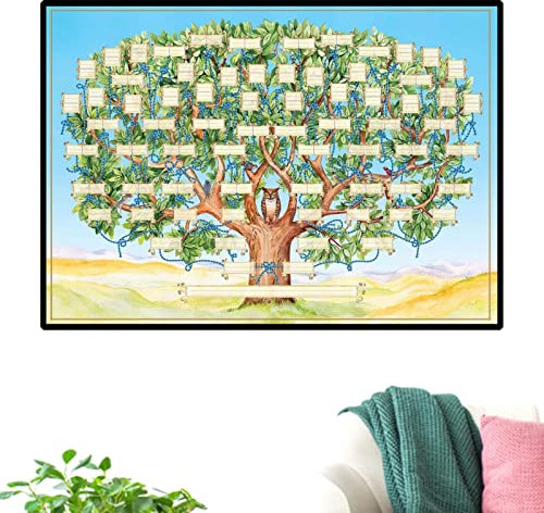 Genealogie-Tafeln, blanko, Stammbaum-Diagramm, schön, 58,4 x 88,9 cm, Genealogie-Zubehör, Ahnen-Fotogalerie, Rahmendekoration, 6 Generationen, für Großeltern, Mutter, Baby