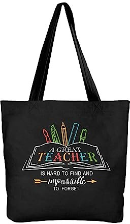 Ugiftcorner Lehrertasche, Lehrergeschenk für Damen und Herren, Dankeschön-Geschenke, Weihnachten, Abschluss, Geburtstag, Valentinstag, Geschenke für Lehrer, Tragetasche, Segeltuch, Baumwolle, Lehrer,