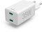 Hama Schnellladegerät, 2X USB-C, PD/Qualcomm®, Mini-Ladegerät, 35 W, Weiß