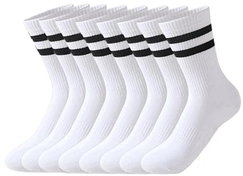 HAGOT 4 par sportstrumpor, unisex sportstrumpor i bomull, andningsbara tennisstrumpor, träningsstrumpor, arbetsstrumpor för män och kvinnor