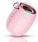 JYmusic Portable Bluetooth speaker with 10W stereo sound, waterproof, dual pairing, LED light, microphone, FM/TF/AUX support, suitable for outdoor, travelling and parties (Pink)