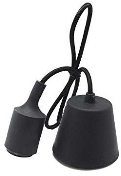 Portalampada con cavo fiore E27 da 1 metro in silicone nero, indispensabile per aggiungere un tocco moderno ed elegante a qualsiasi spazio. Ideale per illuminare e abbellire la tua casa.