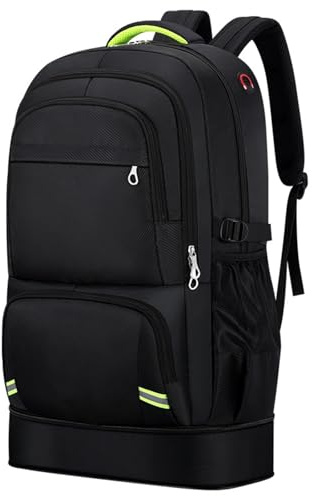 Nayubo 65L Zaino da trekking per gli uomini impermeabile espandibile Zaino da viaggio Bagaglio a mano Zaino casual zainetto grande zaino per il campeggio Sport all'aria aperta Trekking (nero)