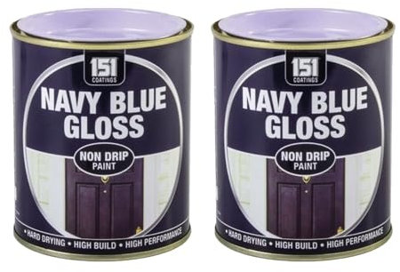 PNJB Navy Blue Gloss Non-Drip Paint, Interior & Exterior, Fast Drying, Long Lasting, Sleek and Glossy Finish,Durable and Long Lasting, 300ml (2PCS)