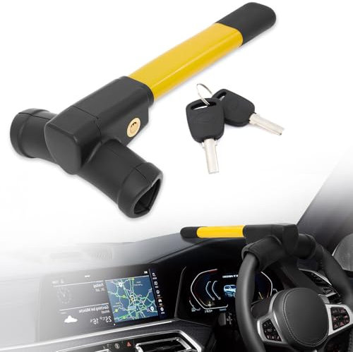 Trintion Car Steering Lock – Universal Anti-Theft T-Bar Wheel Lock for Cars & Vans, Heavy-Duty Immobilizer with Pickproof Design to Secure Your Vehicle