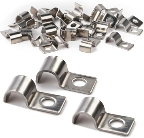50 pezzi di fissaggio a rete rigida a parete ponticello cavo elettrico fissaggio spesso a U tubo Morsetto in acciaio inox Clip cavo monoforo Morsetto di fissaggio (10 mm)