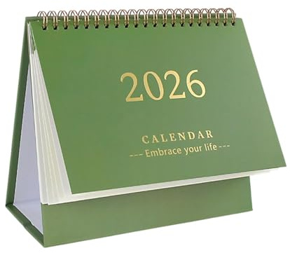 Calendario de Escritorio 2025-2026 (Enero a diciembre de 2026), Pequeño Calendario en Espiral, Ideal para la Escuela y la Oficina, Ideal como Regalo de Año Nuevo para Familiares y Amigos