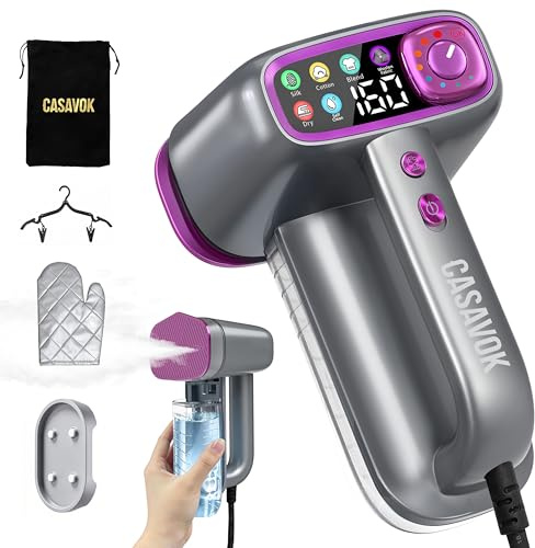 Travel Steamer for Clothes,Handheld Steamer for Clothes,2 in 1 steamer and iron,160ml Large Water Tank Portable Steamer for Clothes,6 Steam Mode&Dual-Layer Heated Steam Plate,120V for Home,Office