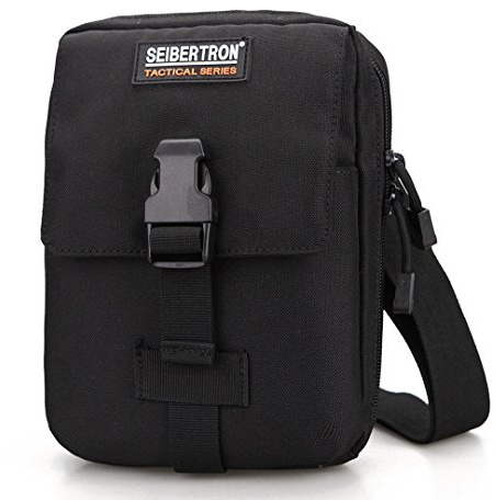 Seibertron Tactical Military Waterproof Outdoor 7.9 Tablet Shoulder Waist Bag Leisure Wallet Everyday Bag Black