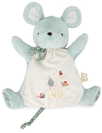 KALOO - Petites Chansons - Doudou Marionnette Souris Verte - Doudou Bébé - Peluche Marionnette à Main 24 cm - Jeu d'Éveil - Dès La Naissance, K210003