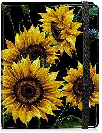 Photo Album 4x6 Photos - 60 Photos Capacity PU Leather Cover Photo Album with Strong Elastic Band, Portable Picture Album for Family Wedding Wedding Anniversary, Sunflower