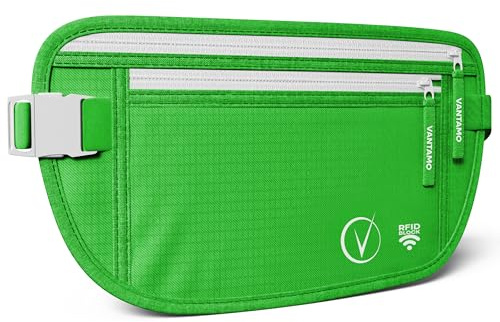 Cinturón de Dinero para Viajes Oculto, Cartera de Cintura con protección RFID, se Adapta a Pasaporte y teléfono con Funda
