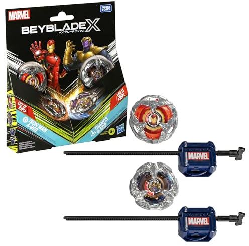 Beyblade X Marvel Collab Iron Man 4-80B vs. Thanos 4-60B Multipack Set