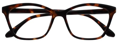 OPULIZE KAT Reading Glasses - Cat-Eye Frame - Shiny Brown Tortoiseshell - Men & Women - Spring Hinges - R59-2 - +1.50