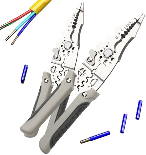 2024 New Arrival Multifunctional Wire Stripper Crimper Cable Cutter Plier, Wire Stripper Tool, Electrical Disconnect Pliers, Special Wire Stripper for Electrician (2PCS)