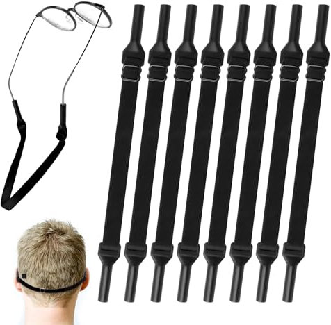 8 Stück Verstellbarer Brillen Halteriemen Verstellbarer Brillenband Sport Anti-Rutsch-Brillenbänder Sport Brillenband Damen Brillenriemen Brillenband Herren Brillen Band für Sportbrille Sonnenbrille