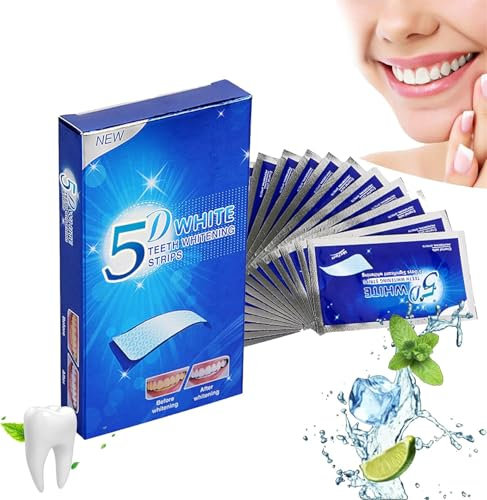 Elunara Teeth Whitening Strips, 5D White Teeth Whitening Strips, Diamond Dissolving Whitening Strips, Effective Teeth Reduced Sensitivity White Strips (1)
