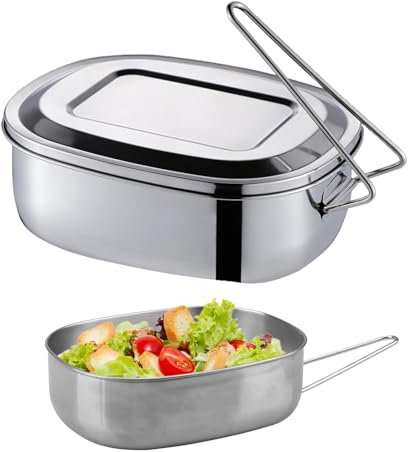 imposyu Boîte à Bento 1000ml Boite Alimentaire Inox avec Couvercle Durable Bento Lunch Box en Portable pour Enfants et Adultes pour Camping Travail Ecole