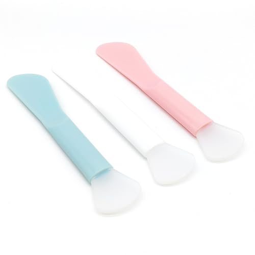 Wopanxye 6 Pack Cosmetic Spatulas, Soft Silicone Spoon Scooper Extractor Tool for DIY Facial Mask Stick, Face Cream, Serum, Mud, Crafts, Makeup Applicator Brush for Mixing, Skincare, Sampling, Waxing