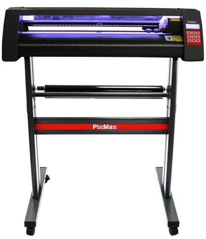 PixMax - Plotter da Taglio Vinile Macchina per Taglio e Incisione Insegne Etichette Guida Laser - Abbonamento 12 Mesi Software FlexiStarter - LED - 720mm