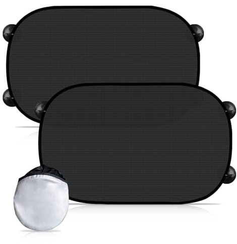 Auto Sonnenschutz Baby, 2 Stück Auto Sonnenschutz mit UV Schutz, Sonnenblende mit Saugnäpfen, Sonnenblende Seitenscheibe Autoscheiben für Baby Kinder, 51 x 30 cm