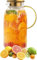 Amzcku Pichet en verre avec couvercle, 2 litres, carafe à eau vintage en verre pour infusion à froid, café, limonade, thé glacé, boissons, carafe en verre résistant à la chaleur