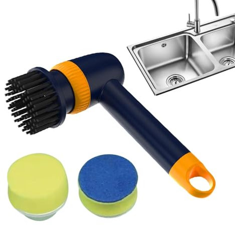 Cepillo de vajilla de cocina - depurador eléctrico para vajilla, cepillo de limpieza con batería | Herramienta de exfoliación inalámbrica ergonómica, limpiador giratorio Multi- con cabezales