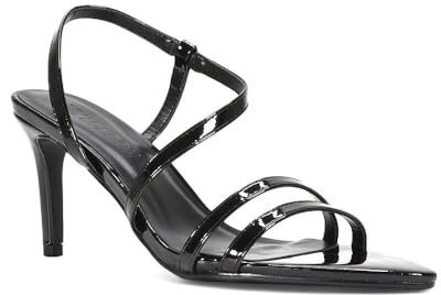 ESSEX GLAM Women's Stiletto Heel Strappy Sandals Ladies Synthetic Leather Point Toe Party Heeled Shoes Size 3-8