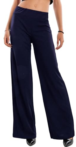 Toocool Pantaloni Donna a Palazzo Basic Elastico in Vita VI-9292