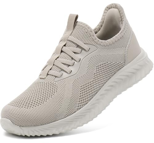 STQ Baskets à enfiler pour femme | Chaussures orthopédiques confortables pour le travail | Baskets légères pour la marche et la gym, taupe, 37 EU