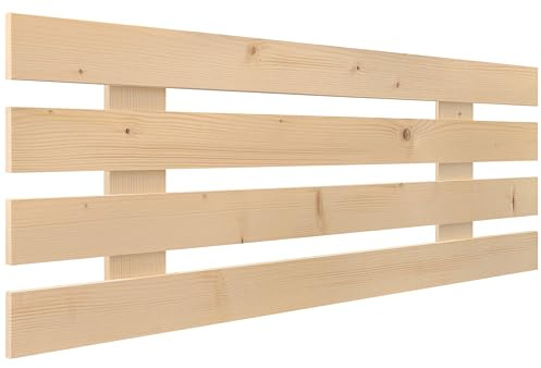 DHOME Sänggavel i Naturligt Furu Trä i Horisontell Pallstil för Pallbäddar med Inkluderade Beslag (95x46 Palett 4)