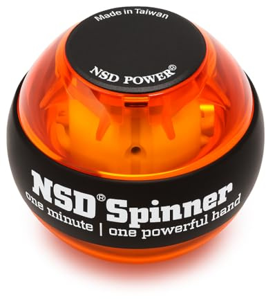NSD Essential Crystal Spinner Gyro Ball | Grip Strengthener for Forearms, Wrist & Hands | String Start Design, Up to 18,000 RPM | Portable Wrist Trainer & Workout Equipment | Ideal for Desk Workers, Athletes & Musicians