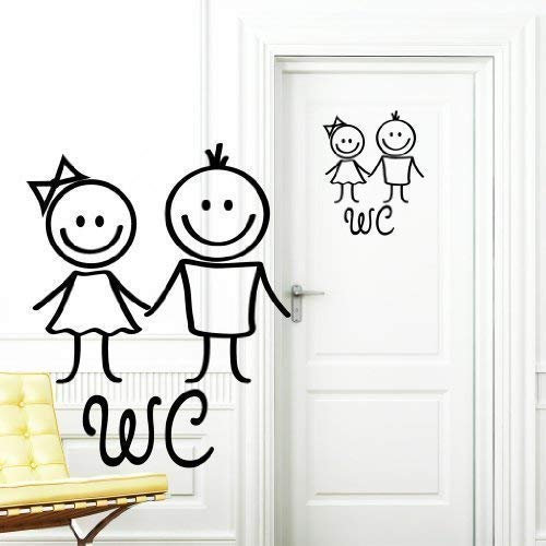 Wandtattoo Loft Türaufkleber WC Männchen Farbig Junge Mädchen Toilette Aufkleber 30 Farben zur Auswahl