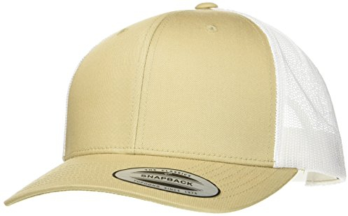 Flexfit Unisex Retro Trucker 2-Tone Baseballkappe, Khaki/White, one Size