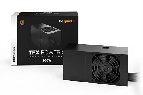 be quiet! TFX Power 3 300W Bronze 80 Plus Bronze, ventola a controllo temperatura da 80mm, linea 12V robusta per supporto a schede grafiche PCIe, connessione PCI-Express per supporto GPU, BN322