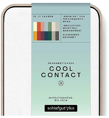 schlafgut Cool Contact Microfaser Spannbettlaken bis 100x200cm, Full-White kühlend kalt