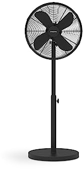 CREATE / AIR STAND EASY/Ventilador de pie oscilante negro / 50W, altura regulable y ajustable, 3 velocidades, sistema de seguridad, Ø40, mortor de cobre