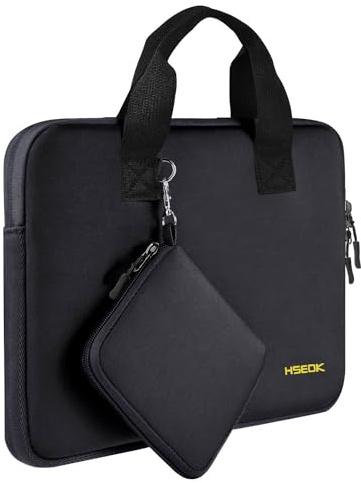 HSEOK Custodia per Laptop da 14 con Tasca Piccola, Borsa per Computer in Neoprene Compatibile con MacBook Pro 14 M5/M4/M3/M2/M1, MacBook Air/Pro 13 e la maggior parte dei Notebook da 14,Nero