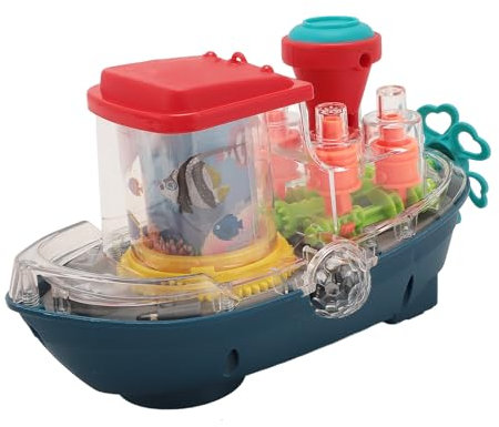 Keenso Jouet de Bateau Lumineux, Jouet de Bateau électrique avec Musique Fonctionnelle, Ferry pour Enfants pour Garçons et Filles